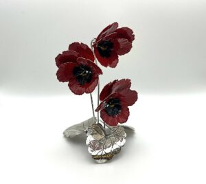 Fiori pansè in argento 925 da tavolo rossi - Gioielleria De Vitis Sabaudia