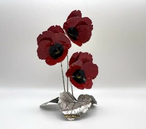 Fiori pansè in argento 925 da tavolo rossi - Gioielleria De Vitis Sabaudia