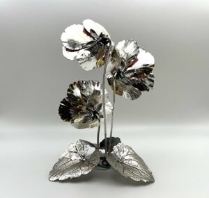 Fiori pansè in argento 925 da tavolo rossi - Gioielleria De Vitis Sabaudia