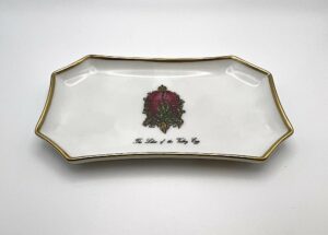 Piattino rettangolare Imperial Egg Fabergé porcellana di Limoges - Gioielleria De Vitis Sabaudia