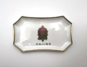 Piattino rettangolare Imperial Egg Fabergé porcellana di Limoges - Gioielleria De Vitis Sabaudia
