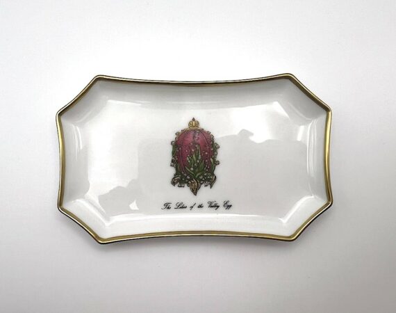 Piattino rettangolare Imperial Egg Fabergé porcellana di Limoges - Gioielleria De Vitis Sabaudia