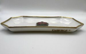 Piattino rettangolare Imperial Egg Fabergé porcellana di Limoges - Gioielleria De Vitis Sabaudia