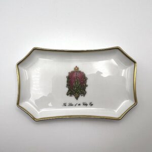 Piattino rettangolare Imperial Egg Fabergé porcellana di Limoges - Gioielleria De Vitis Sabaudia
