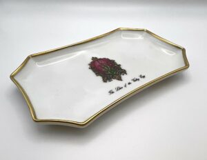 Piattino rettangolare Imperial Egg Fabergé porcellana di Limoges - Gioielleria De Vitis Sabaudia