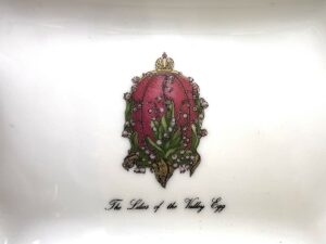 Piattino rettangolare Imperial Egg Fabergé porcellana di Limoges - Gioielleria De Vitis Sabaudia
