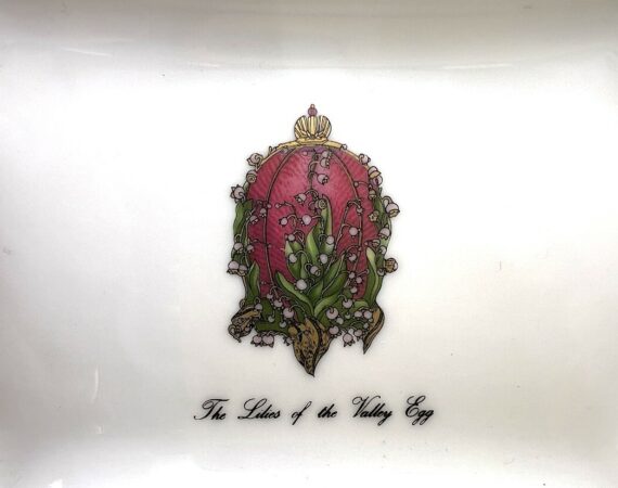 Piattino rettangolare Imperial Egg Fabergé porcellana di Limoges - Gioielleria De Vitis Sabaudia
