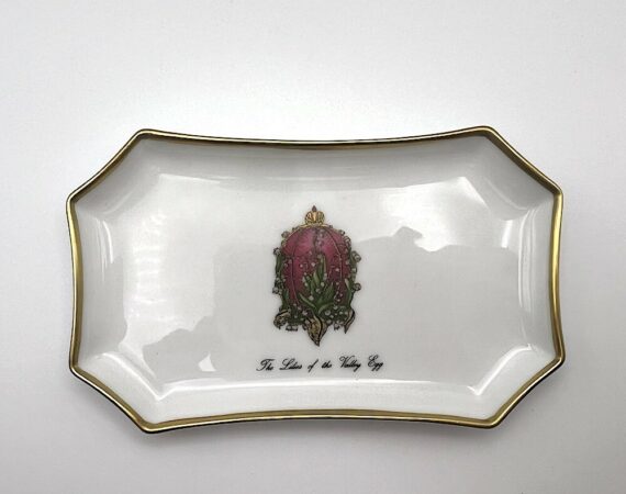 Piattino rettangolare Imperial Egg Fabergé porcellana di Limoges - Gioielleria De Vitis Sabaudia