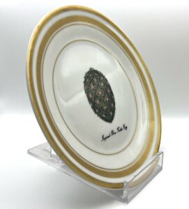 Piatto Rose Trellis Egg Fabergé porcellana di Limoges - Gioielleria De Vitis Sabaudia