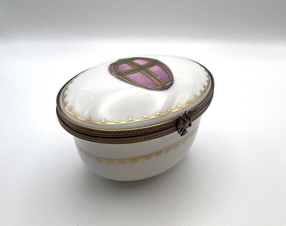 Scatola portagioie Danish Egg Fabergé porcellana di Limoges - Gioielleria De Vitis Sabaudia