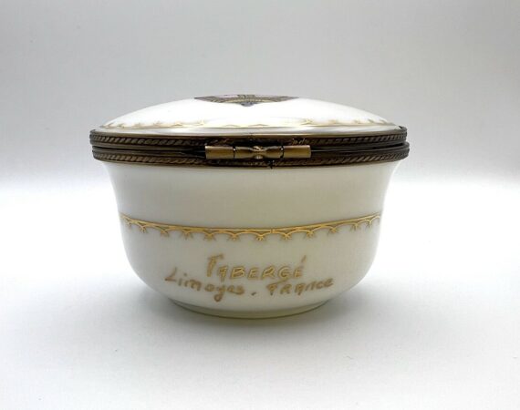 Scatola portagioie Danish Egg Fabergé porcellana di Limoges - Gioielleria De Vitis Sabaudia