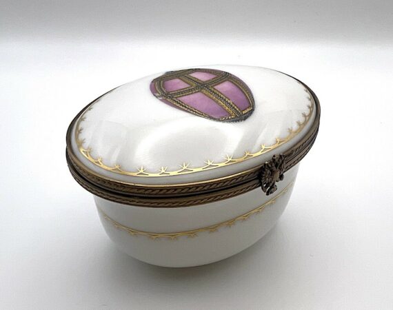 Scatola portagioie Danish Egg Fabergé porcellana di Limoges - Gioielleria De Vitis Sabaudia