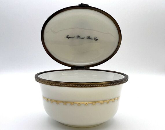 Scatola portagioie Danish Egg Fabergé porcellana di Limoges - Gioielleria De Vitis Sabaudia