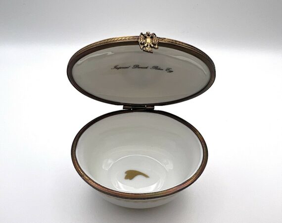 Scatola portagioie Danish Egg Fabergé porcellana di Limoges - Gioielleria De Vitis Sabaudia