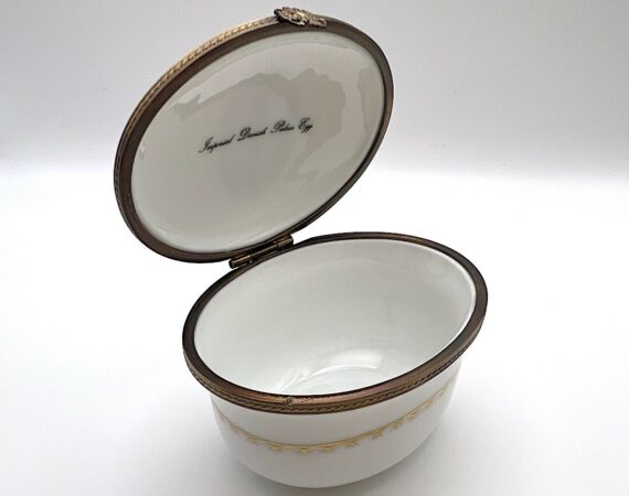 Scatola portagioie Danish Egg Fabergé porcellana di Limoges - Gioielleria De Vitis Sabaudia