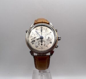 Orologio cronografo meccanico automatico Rattrappante René Marchal movimento Valjoux - Gioielleria De Vitis Sabaudia