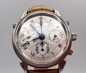 Orologio cronografo meccanico automatico Rattrappante René Marchal movimento Valjoux - Gioielleria De Vitis Sabaudia