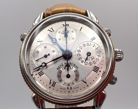 Orologio cronografo meccanico automatico Rattrappante René Marchal movimento Valjoux - Gioielleria De Vitis Sabaudia