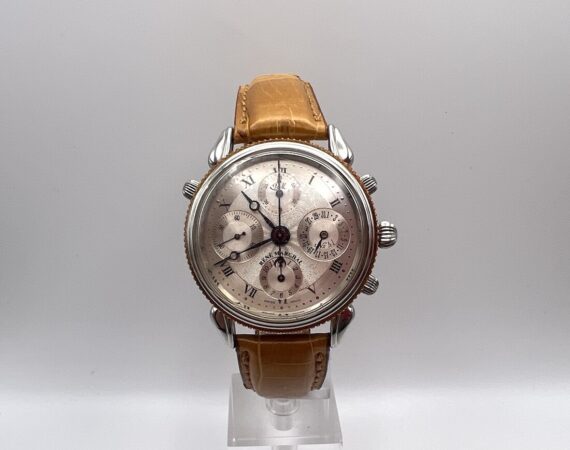 Orologio cronografo meccanico automatico Rattrappante René Marchal movimento Valjoux - Gioielleria De Vitis Sabaudia 2