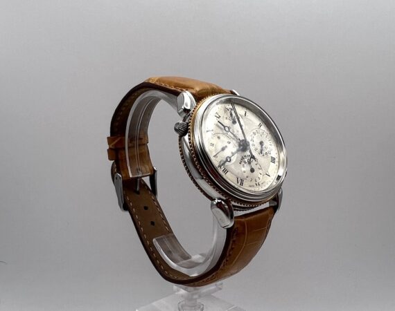 Orologio cronografo meccanico automatico Rattrappante René Marchal movimento Valjoux - Gioielleria De Vitis Sabaudia