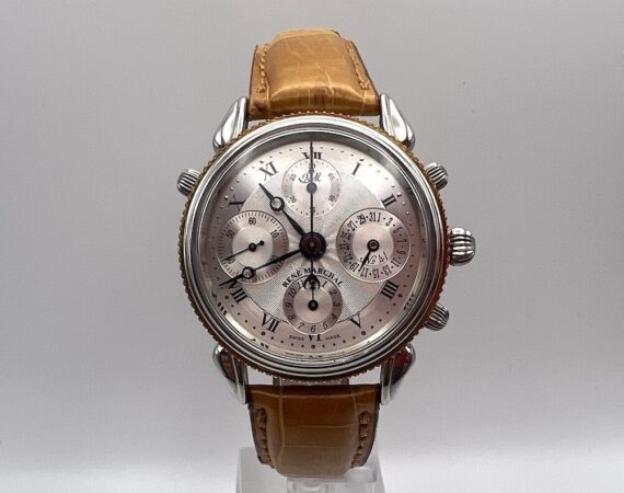 Orologio cronografo meccanico automatico Rattrappante René Marchal movimento Valjoux - Gioielleria De Vitis Sabaudia