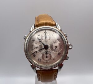 Orologio cronografo meccanico automatico Rattrappante René Marchal movimento Valjoux - Gioielleria De Vitis Sabaudia