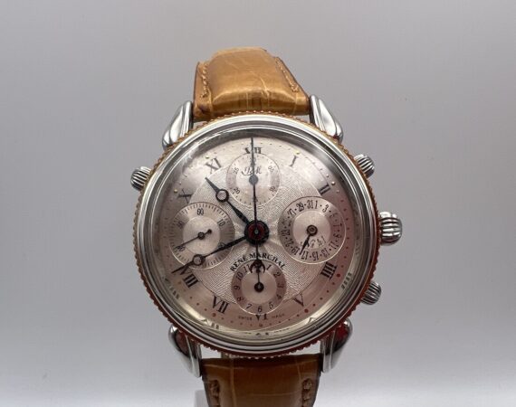 Orologio cronografo meccanico automatico Rattrappante René Marchal movimento Valjoux - Gioielleria De Vitis Sabaudia